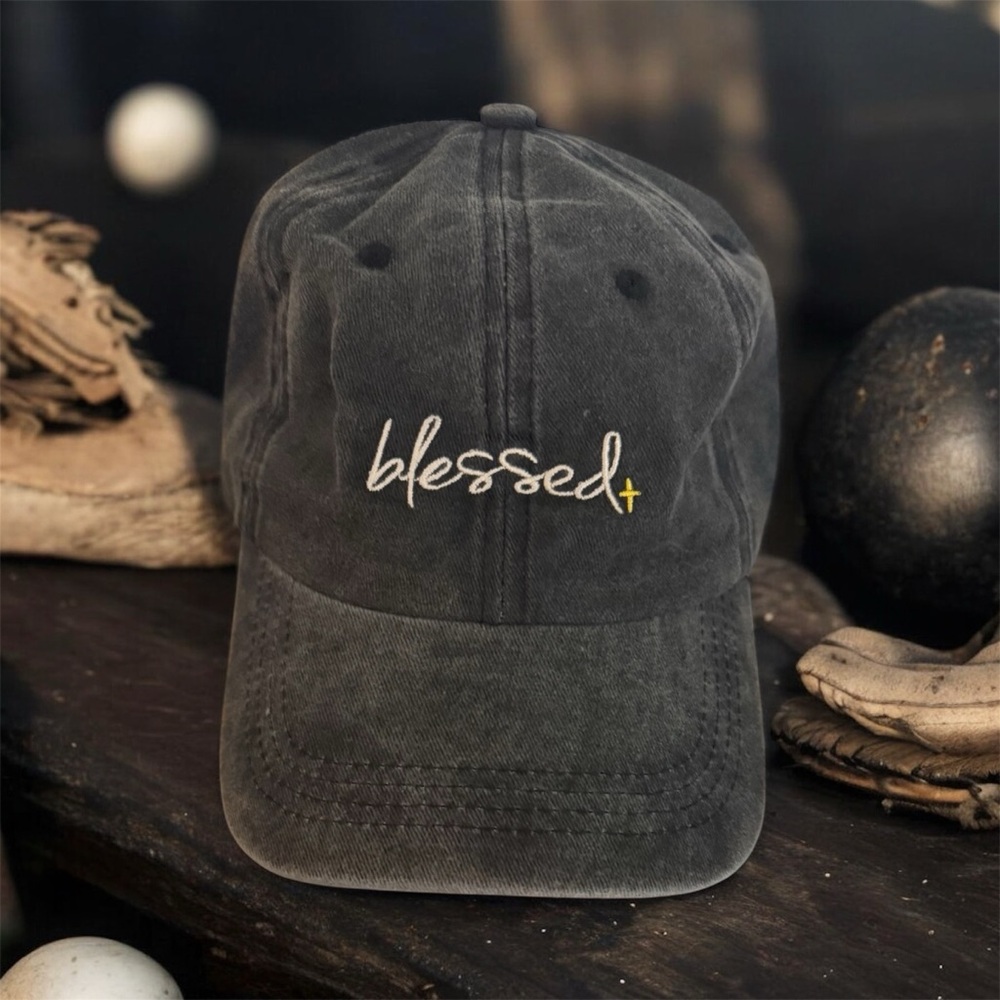 'Blessed' Embroidered Cap - Picture 2 of 4